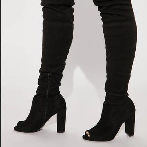 Brand New Peep Toe Thigh High Boots Size 11